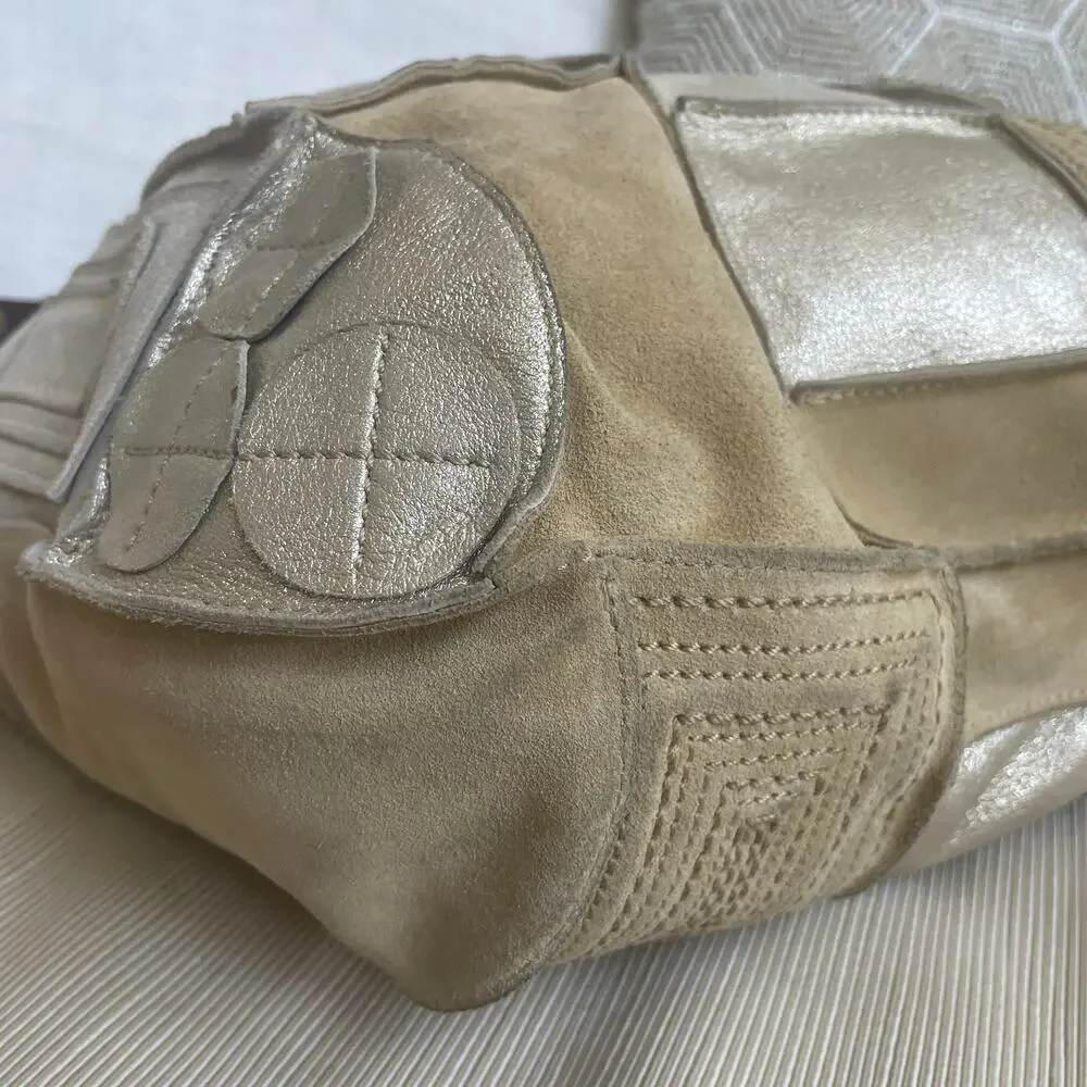 Rare Coach Mosaic Patchwork Large Duffle Hobo 10409 | Metallic Suede Limited Y2K